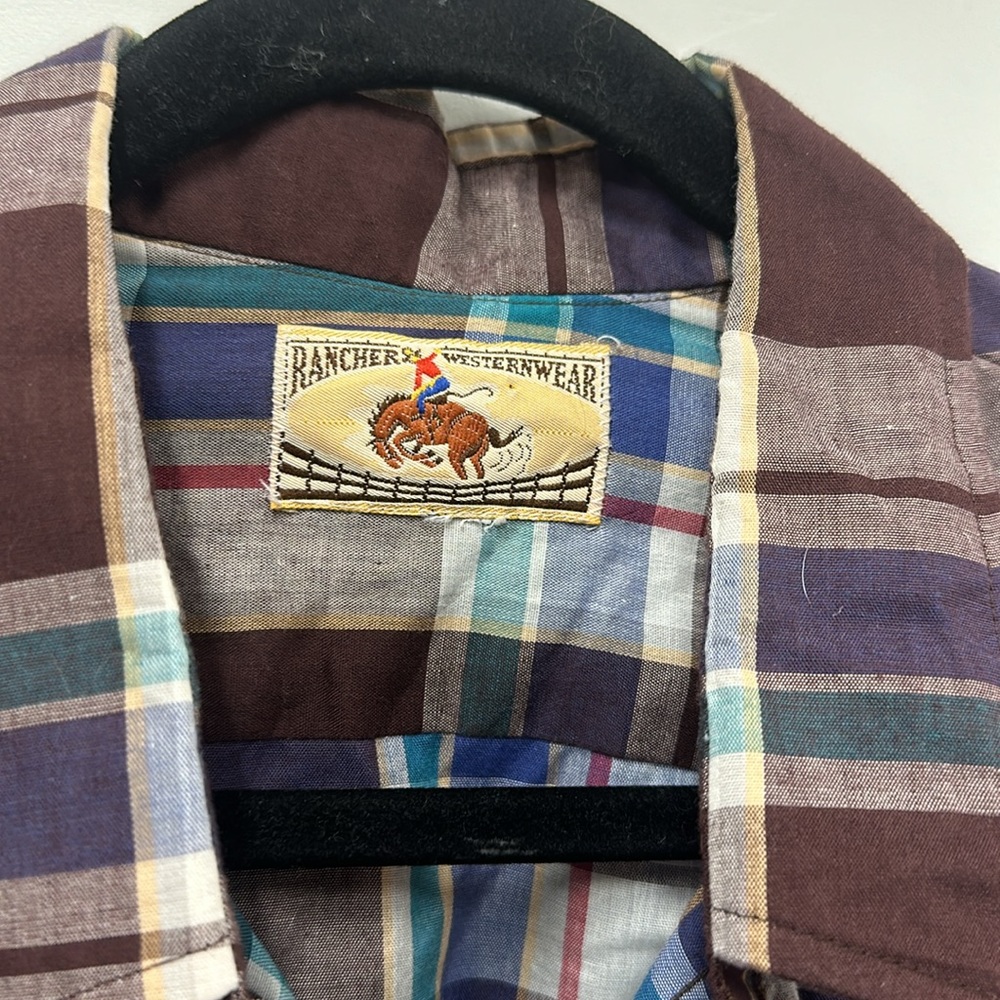 Ranchers western west plaid pearl snap shirt XXL - Picture 2 of 6
